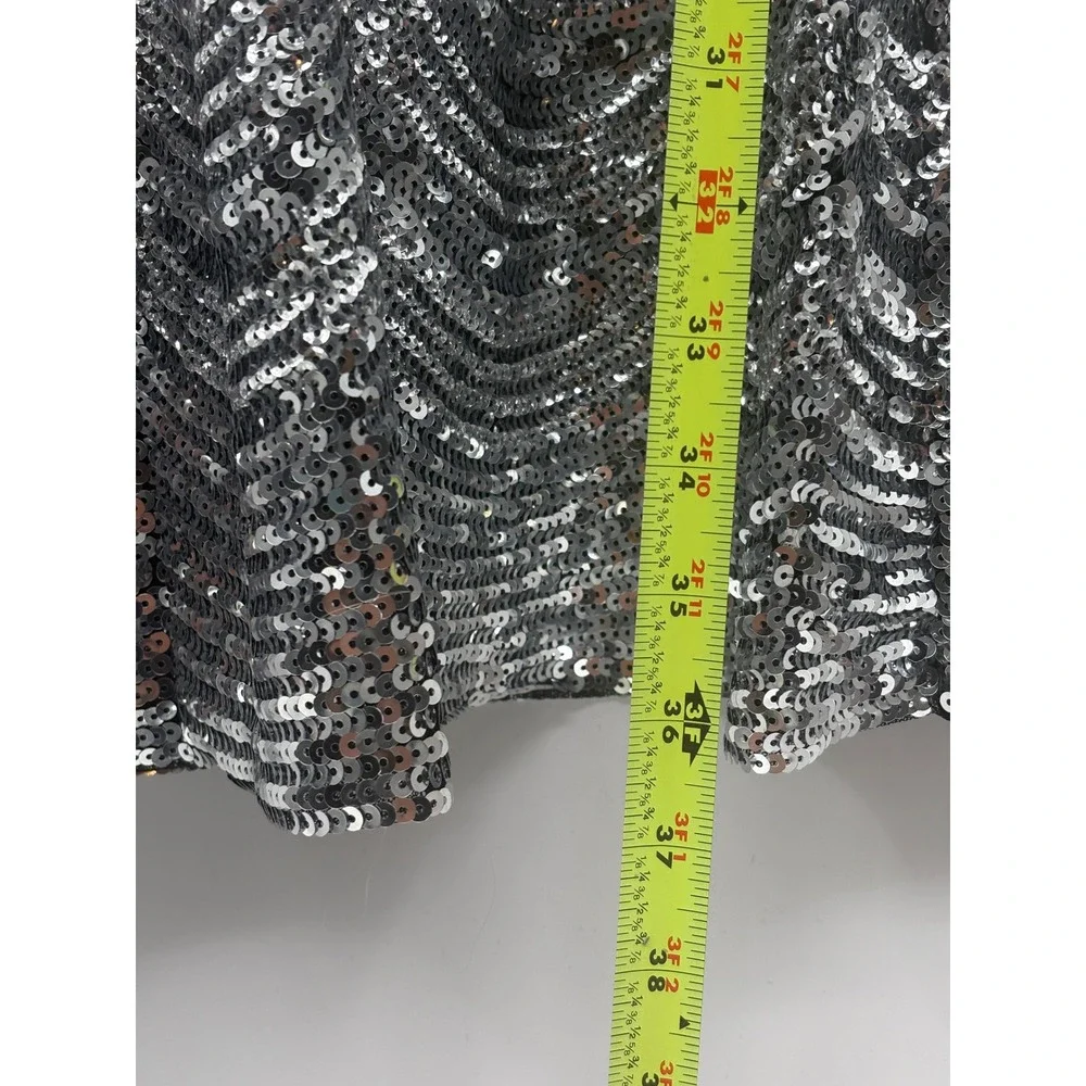 Michael Kors Dress Sequin Women Size 0 Silver Metallic Sleeveless‎ Evening Short